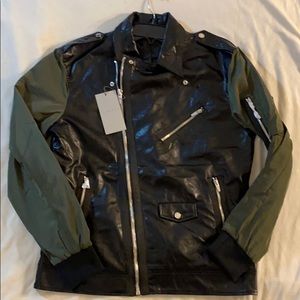 Zara Man Faux Leather Bomber Jacket